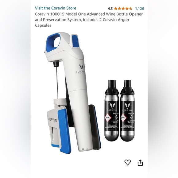 Coravin 100015 Model One Advanced Wine Bottle Opener and Preservation System - Picture 8 of 9